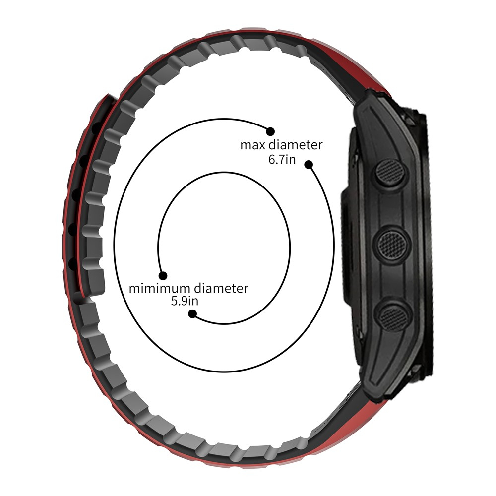 Garmin Approach S62 Bundle Magnet Silikon Dual Color Armband mit 22mm Schnellverschluss (Gelenkumfang: 170-200mm) - Schwarz / Orange