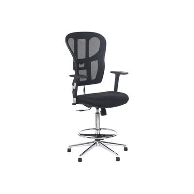 Siège technique TANET - fauteuil haut - hauteur réglable jusqu'à 71 cm - accoudoirs règlable en hauteur - repose-pieds - dossier basculant - noir