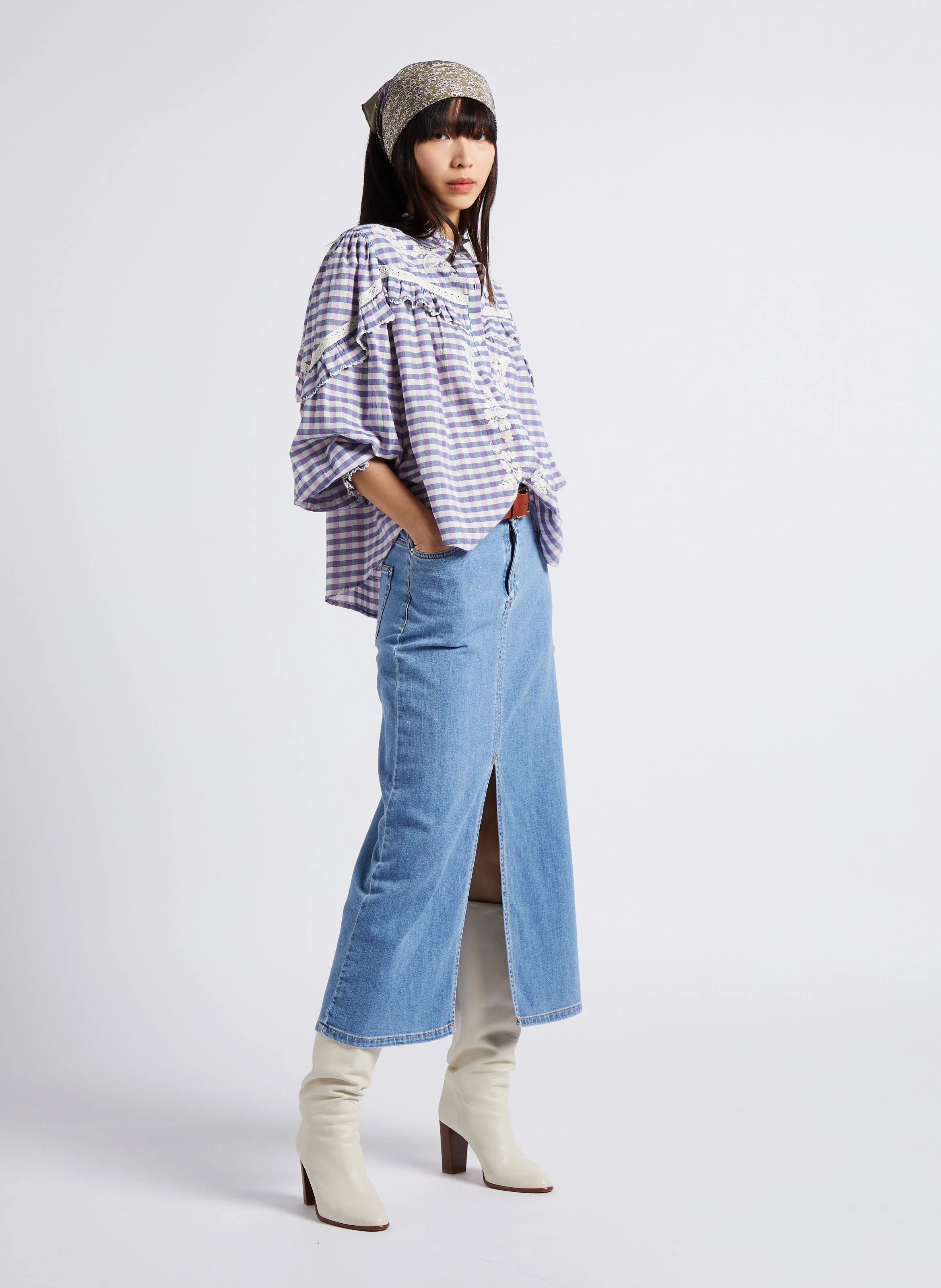NOELIANNE - Blouse brodée et imprimée en coton bio | Multicolore