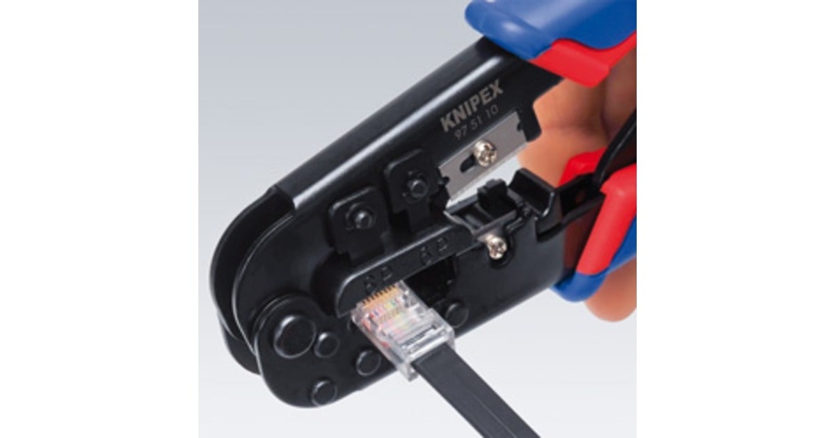 KNIPEXKrimptang voor Western-stekkers 975110  (Blauw/rood, RJ 11/12/45 )