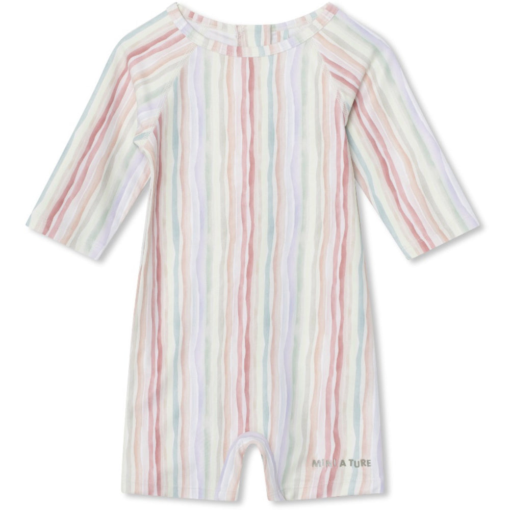 Køb Mini A ture Wavy Stripes Goldie 3/4 Printed Badeheldragt. GRS