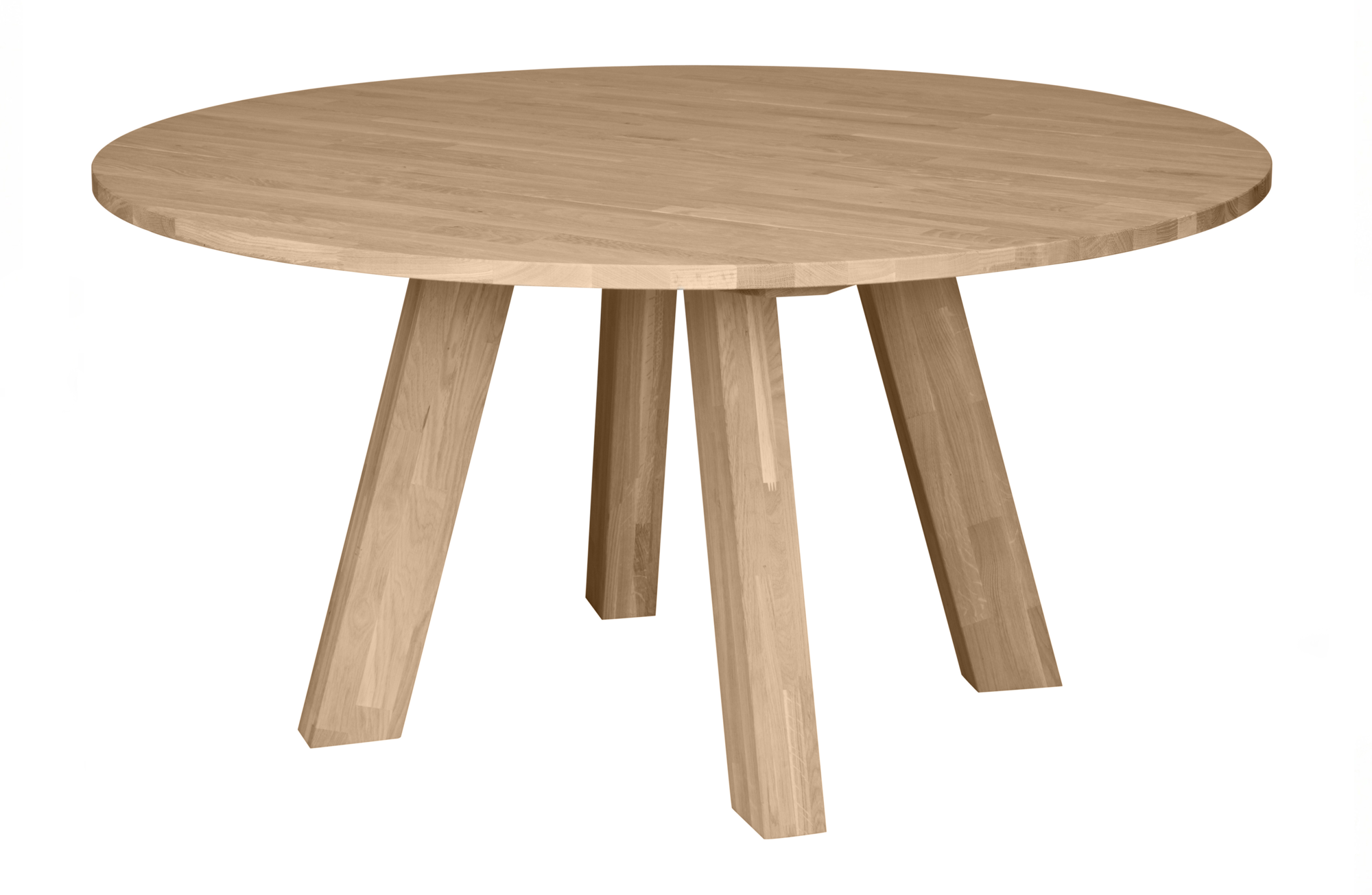 Eettafel Rhonda eiken naturel Rhonda Xl Eettafel Ø150cm Eiken Naturel