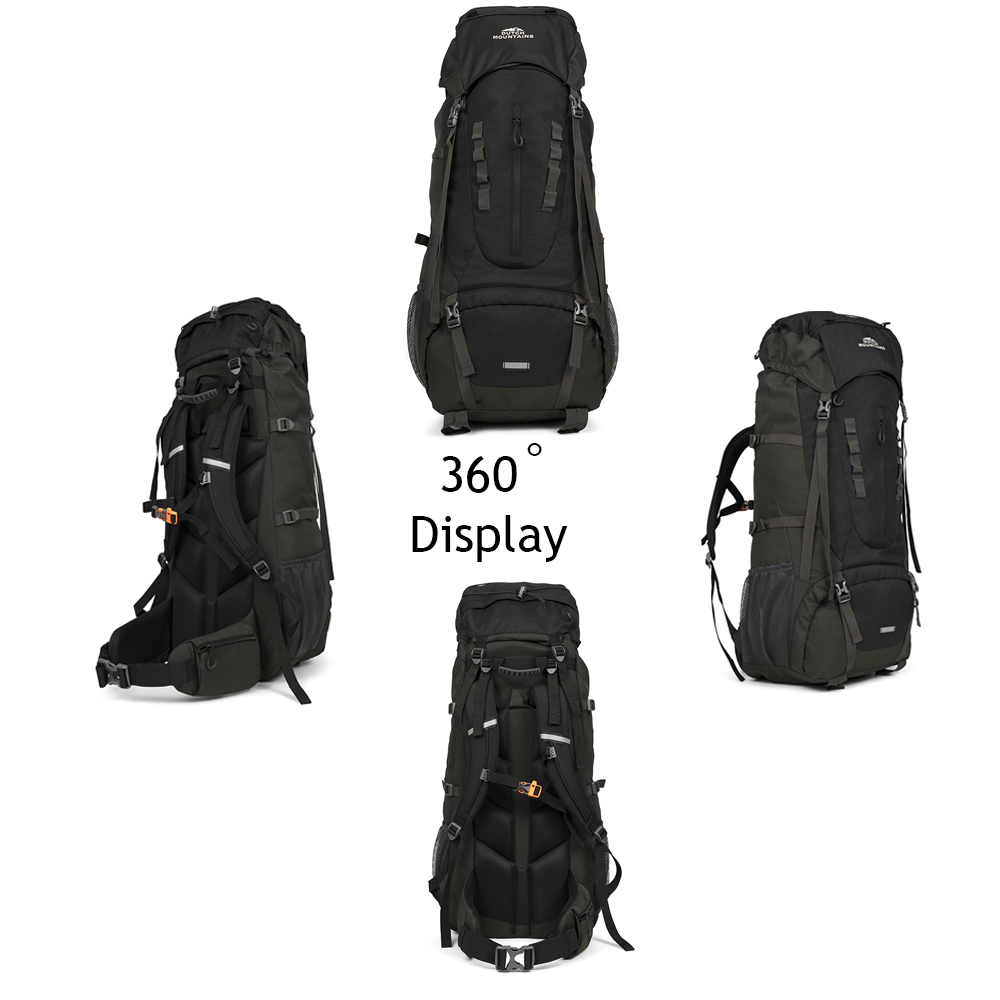 Dutch Mountains 65-75 liter backpack met regenhoes - Black