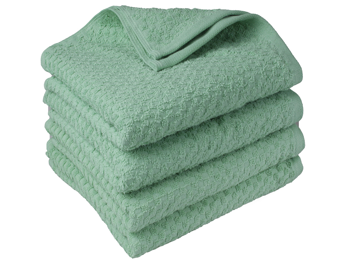 DoubleDry Popcorn 70 x 140 cm set van 3 handdoeken - groen