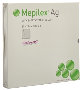 MEPILEX Ag Schaumverband Safetac 20x20cm Silikon, 5 Stück