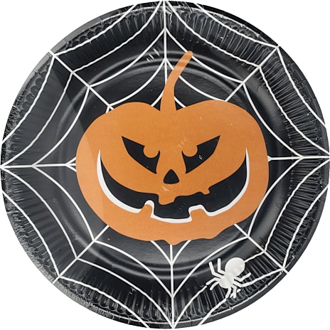 Halloween paptallerkener Ø: 22,8 cm 8-pak - sort