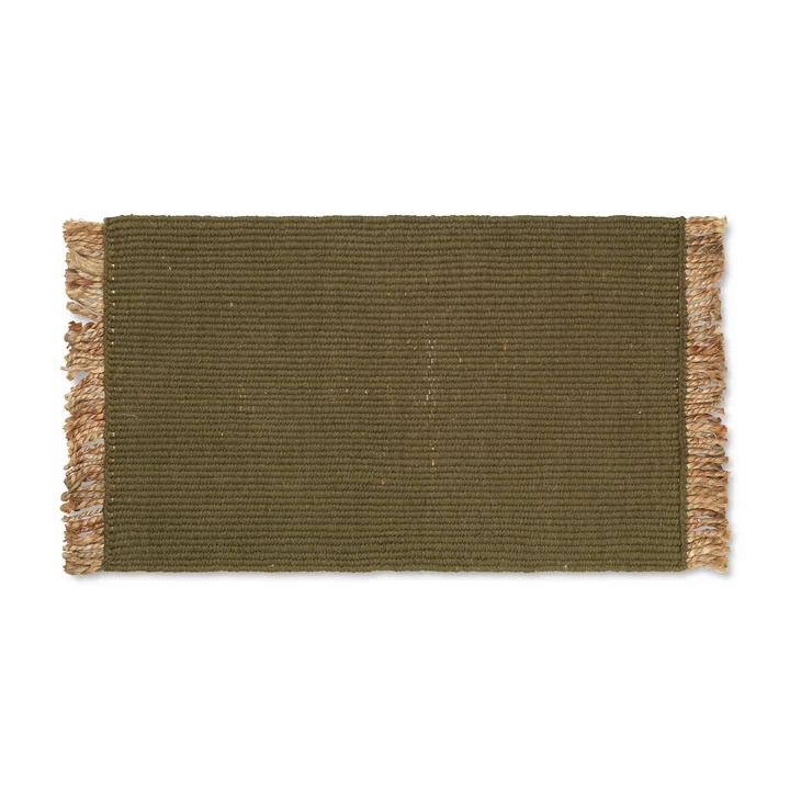 Ferm Living - Block Fussmatte, 50 x 80 cm, olivgrün