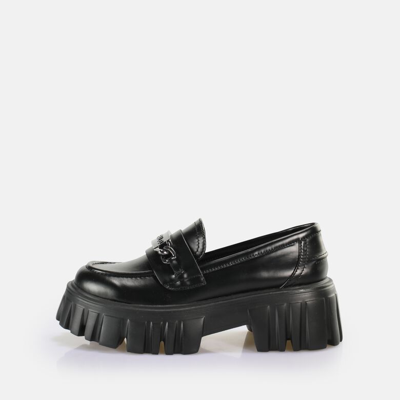Lion Loafer Chaussures basses vegan, noir