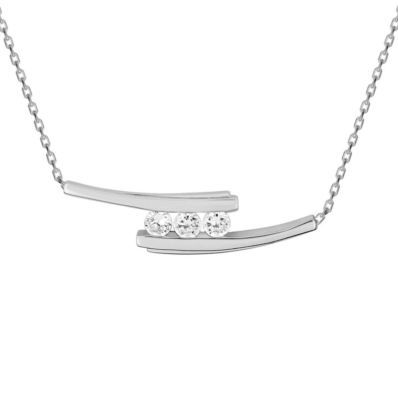Collier Femme - Oxyde de zirconium - Argent 925 - Longueur : 42 cm