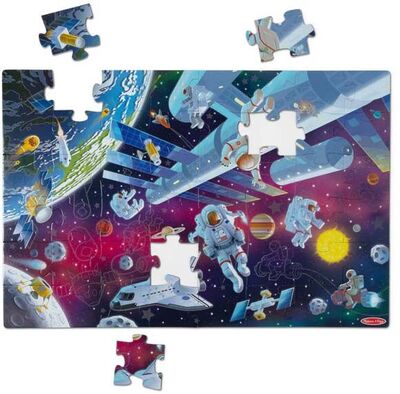 Melissa & Doug Outer Space Selvlysende Gulvpuslespill 48 Brikker