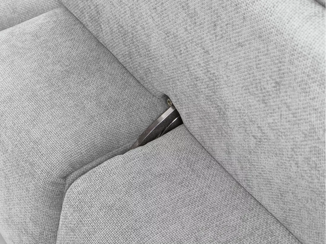 Méridienne dossier avance-recule en tissu texturé gris clair APOLIU