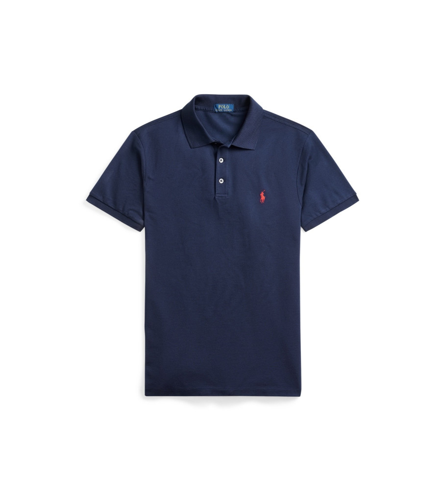Polo Ralph Lauren Slim Fit Stretch Piqué em Azul Marinho