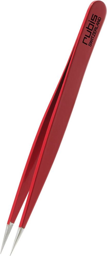RUBIS Pinzette spitz rot Inox 1 Stk