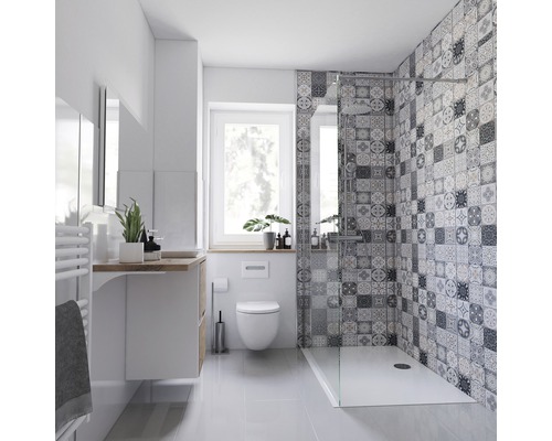 BREUER douchewandpaneel, mediterrane decortegel, 100 x 255 cm