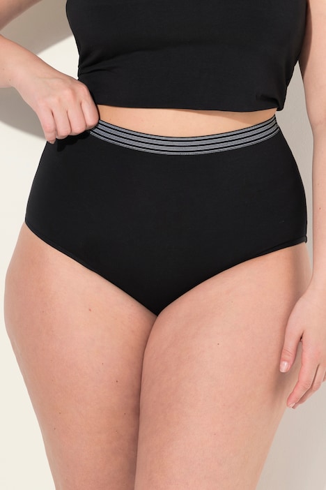 Maxi-Slips, 2er-Pack, HighWaist, Ringelbund