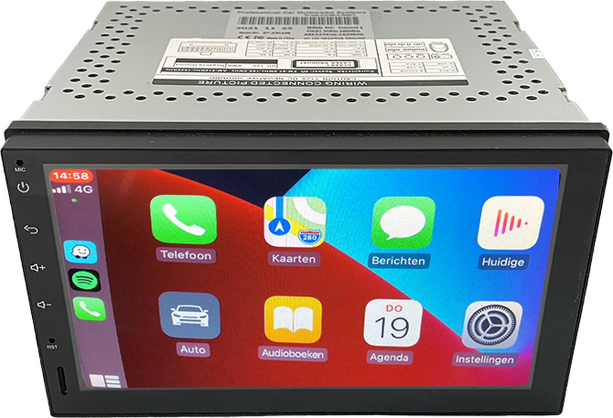 BergGPS 2-DIN inbouw radio camper navigatie met Carplay