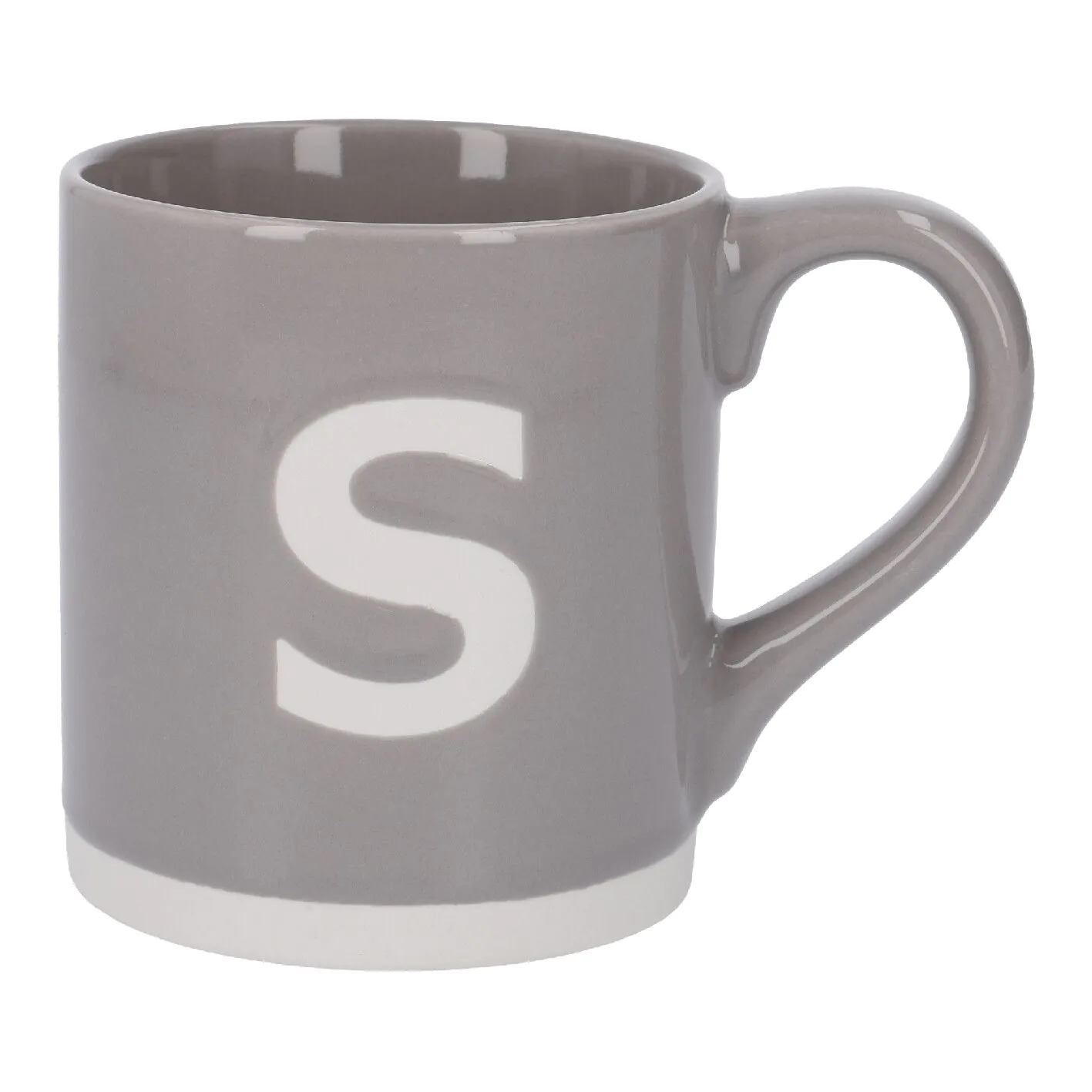Becher Buchstabe/Uni, S/grau, 440 ml