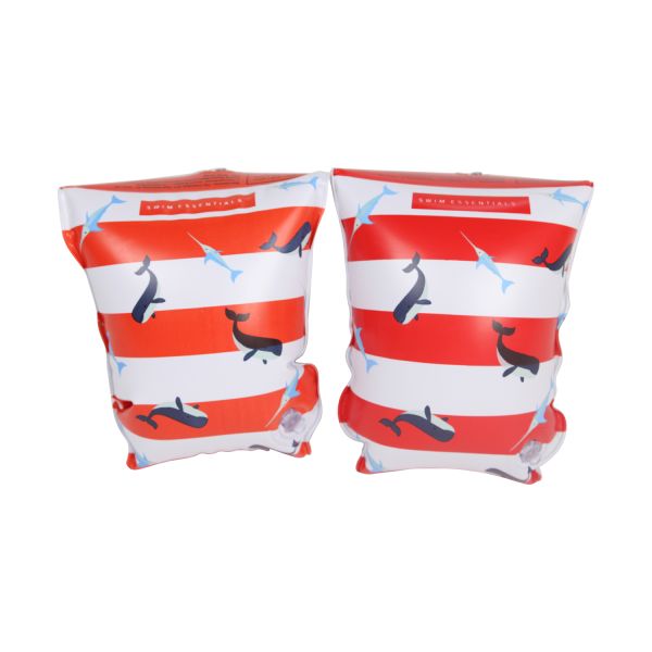 Swim Essentials Red-White Whale Zwembandjes - 0-24 Mnd