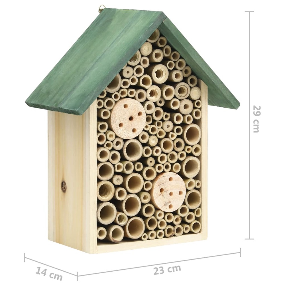 Hôtel à insectes 2 pcs 23x14x29 cm bois de sapin massif