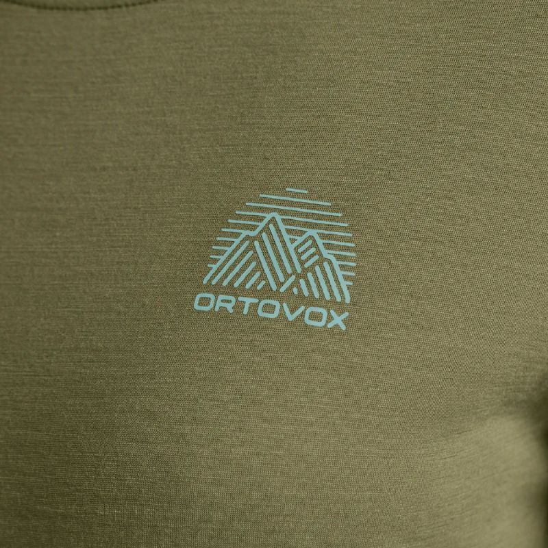 120 Cool Tec Mountain Stripe TS - T-shirt en laine mérinos femme