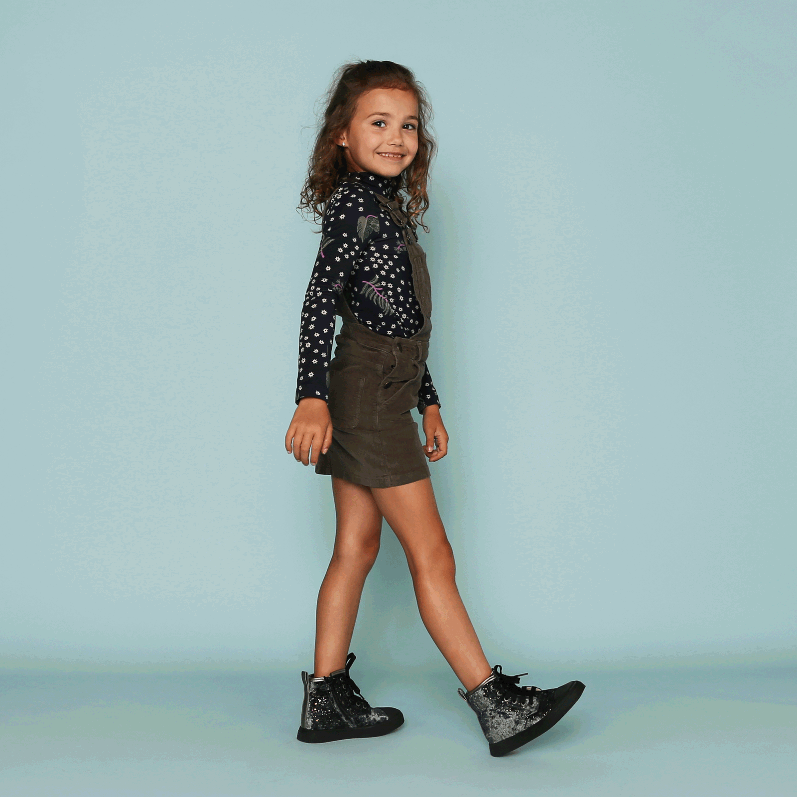 Shoesme blauwe veterboot met stipjes Microfiber leer, Microfiber velvet | S