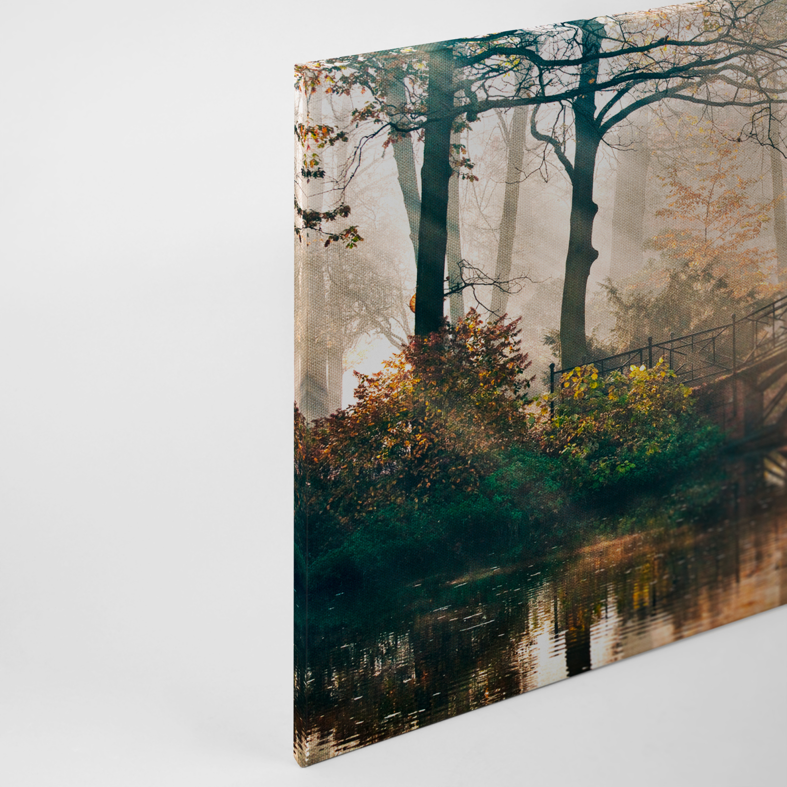 Leinwandbild WALDPARK - beige-grün - 90x60 cm