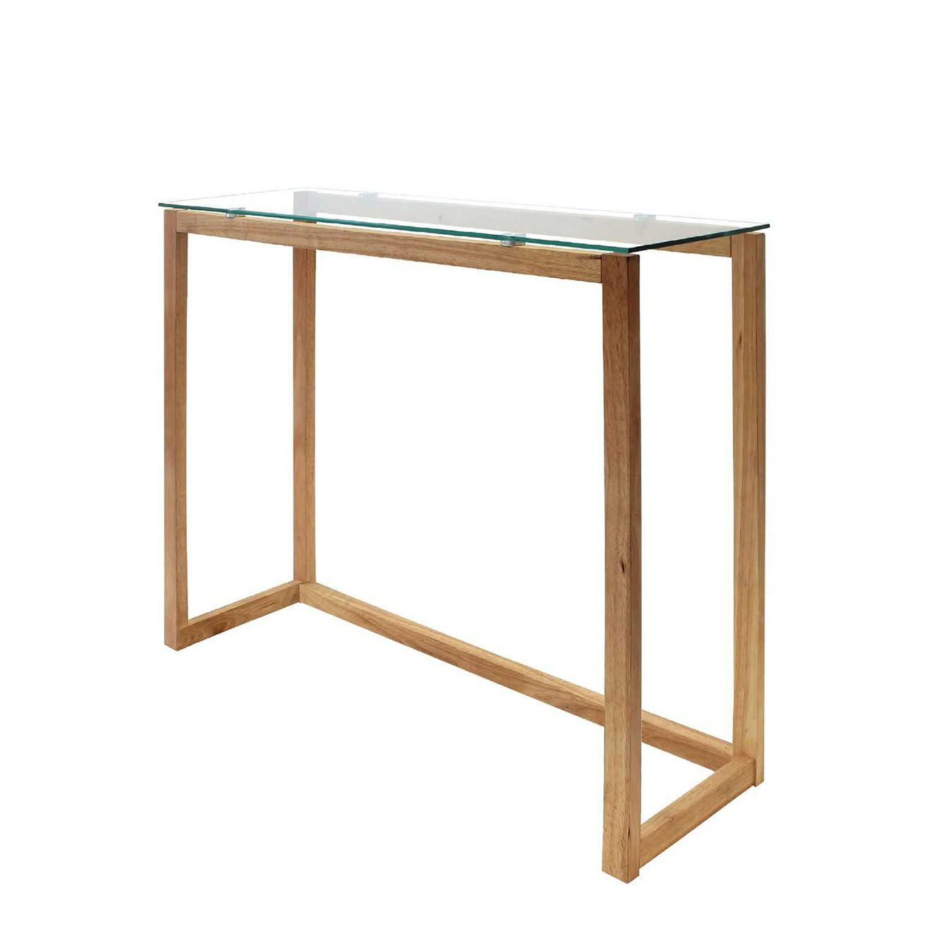 Home Deco Factory Console en Verre transparent/marron - 100x32x87 cm