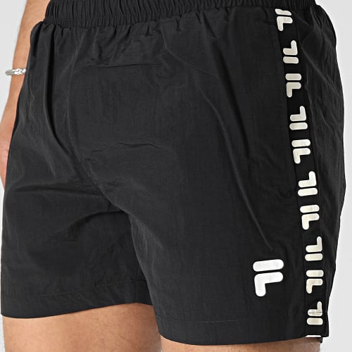 Short De Bain A Bandes Segrate FAM0386 Noir