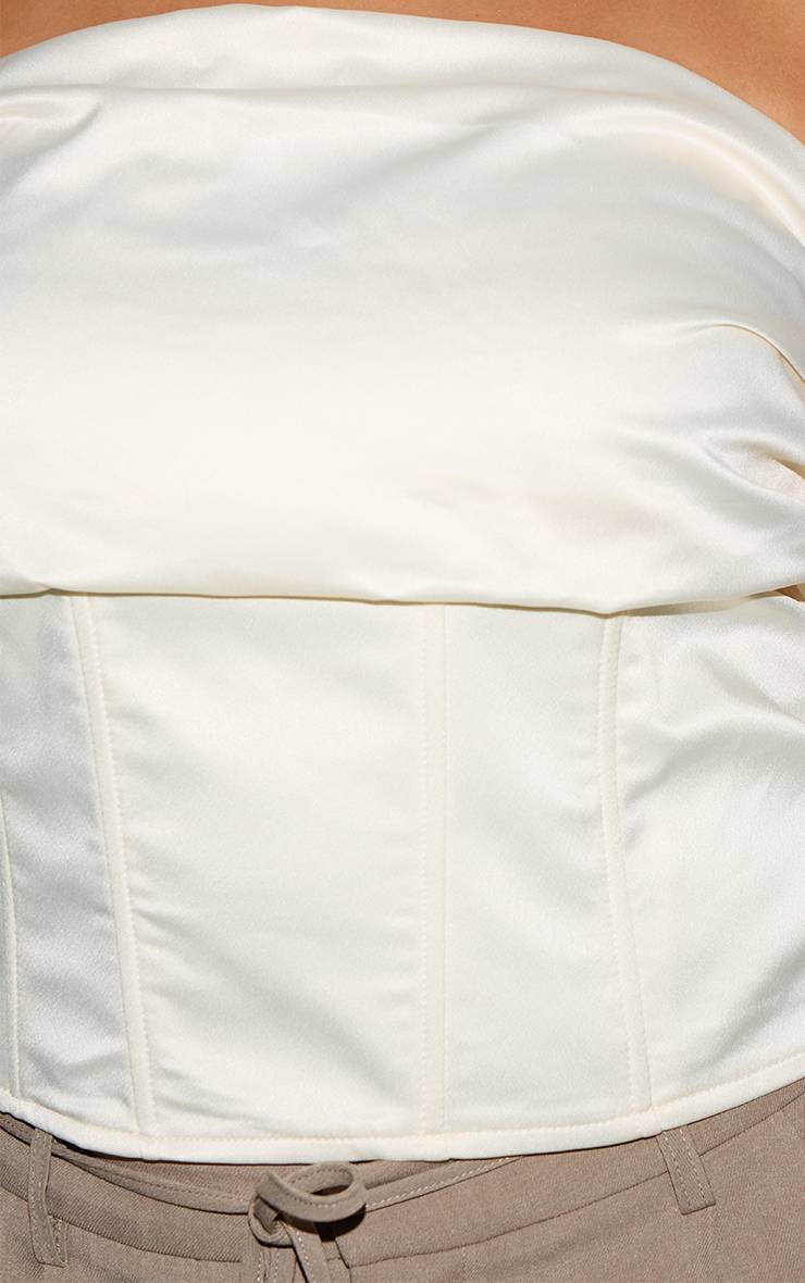 Crème Corset Froncé Grande Taille