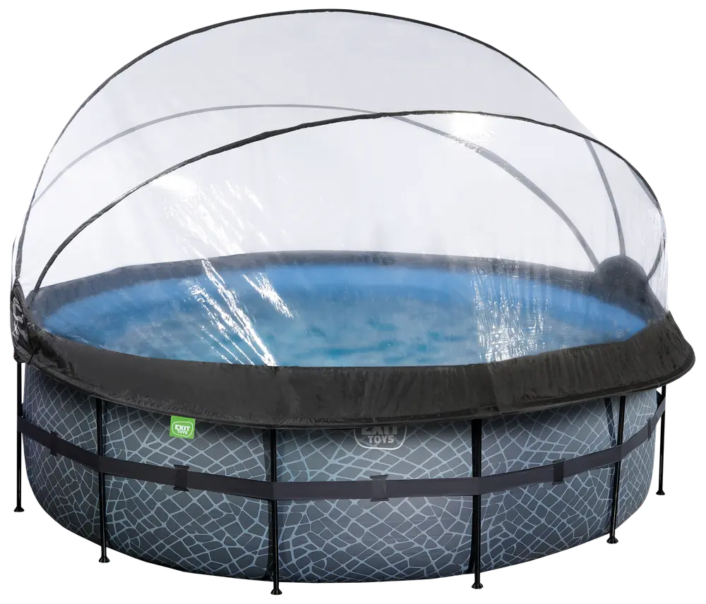 EXIT TOYS Pool Ø427x122cm med pumpe og skærm - Grå