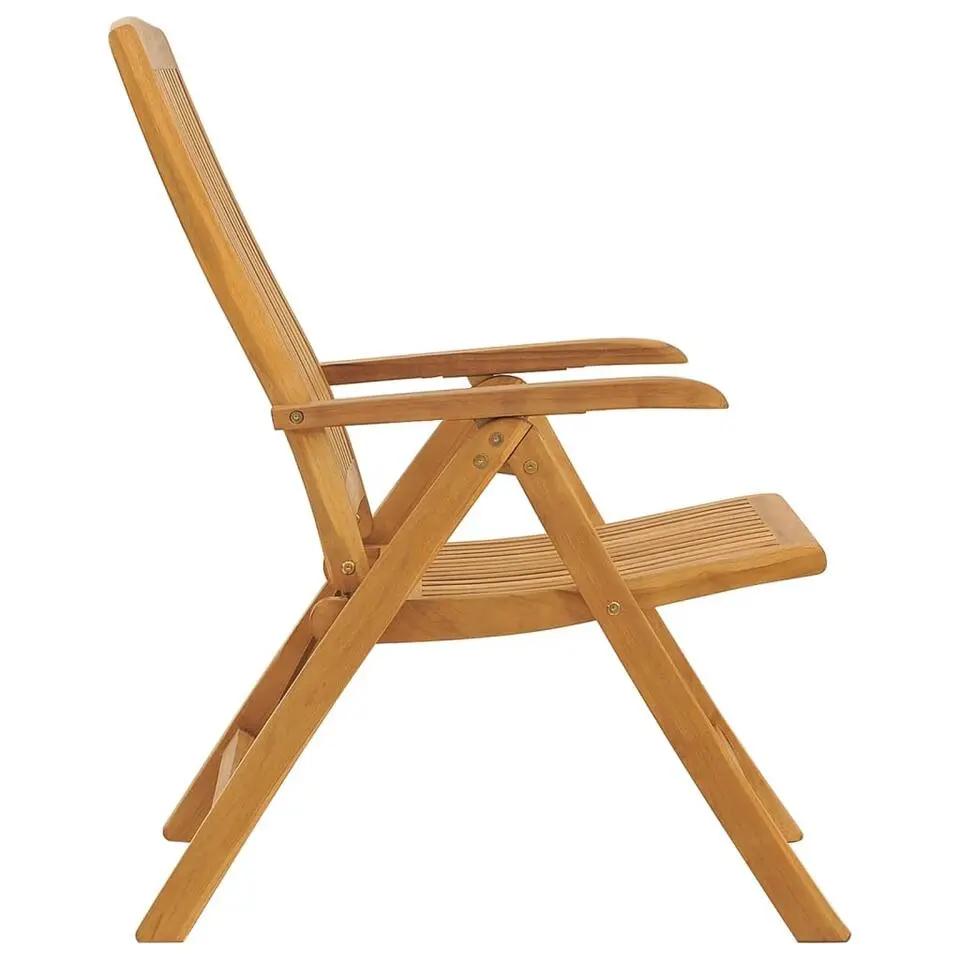 vidaXL - Tuinstoelen - Bruin - Teakhout - 2 stuks - Verstelbaar