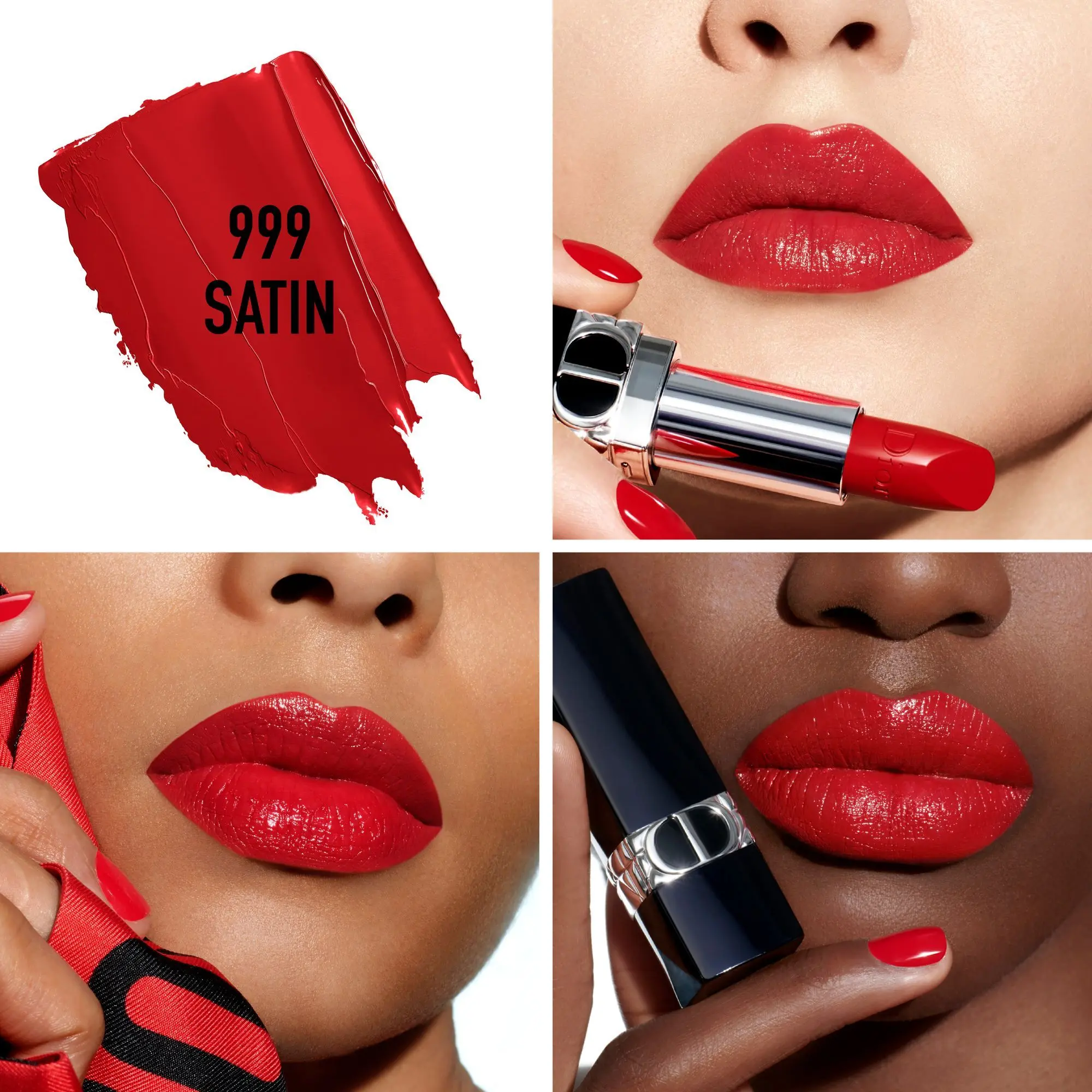 Dior - Rouge Dior Rouge à Lèvres Rechargeable - Couleur Couture 4 finis : Satin, Mat, Métallique et Velours- Rouge à lèvres