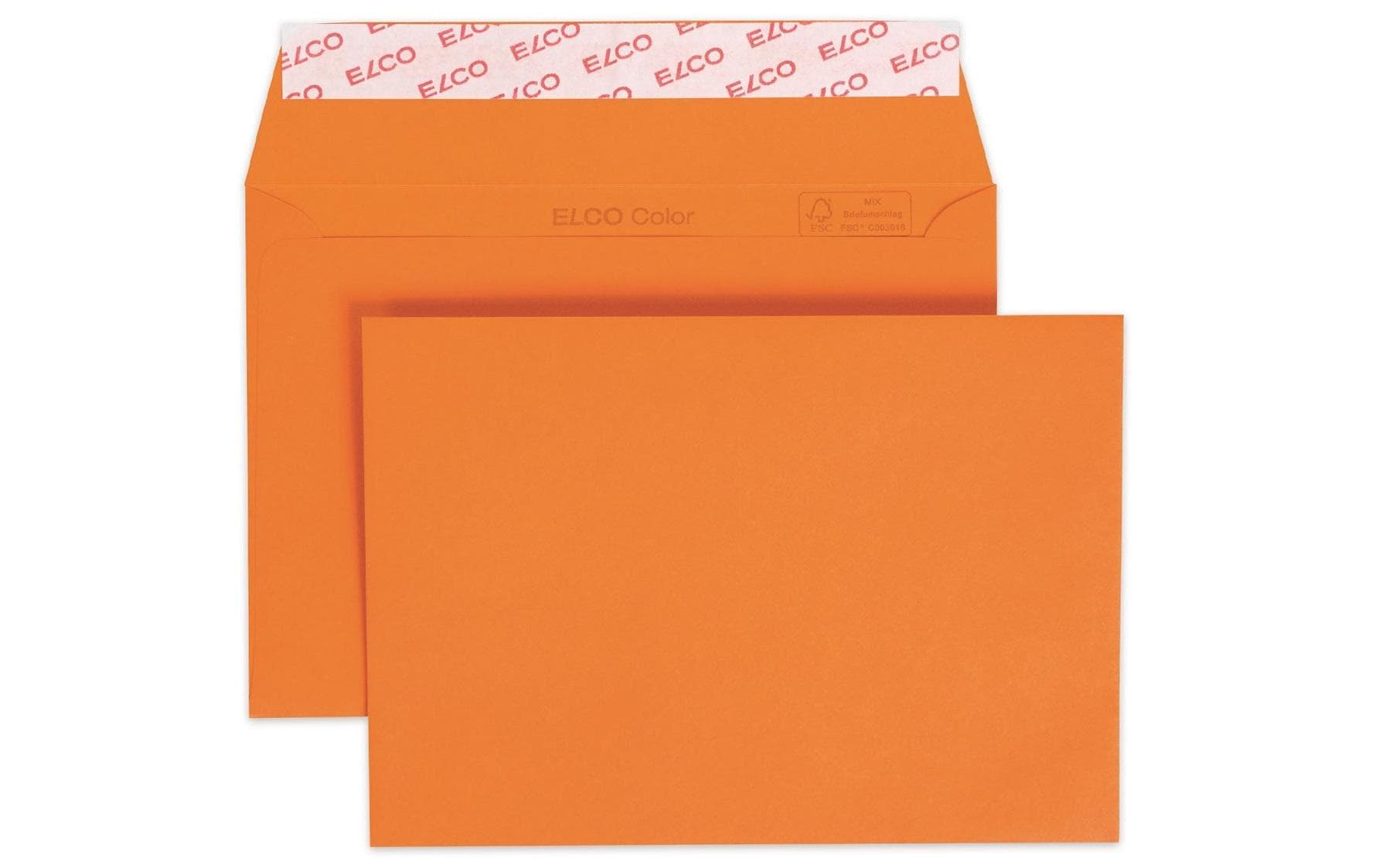 Couvert Color C6, Keine Fenster, 25 Stück, OrangeFarbige Briefumschläge von Elco