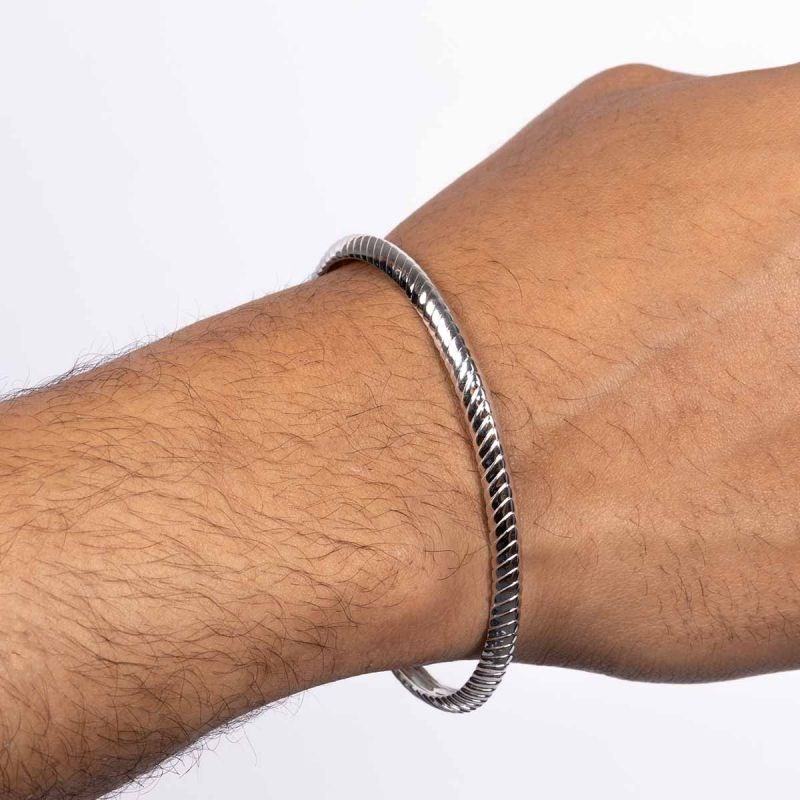 Bracelet jonc Homme ANIL en Argent massif 925