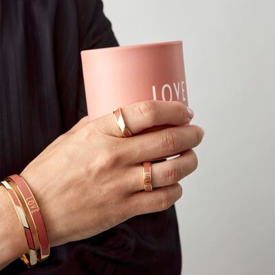 Design Letters Candy Armbånd Stripete, Rose/Hvit
