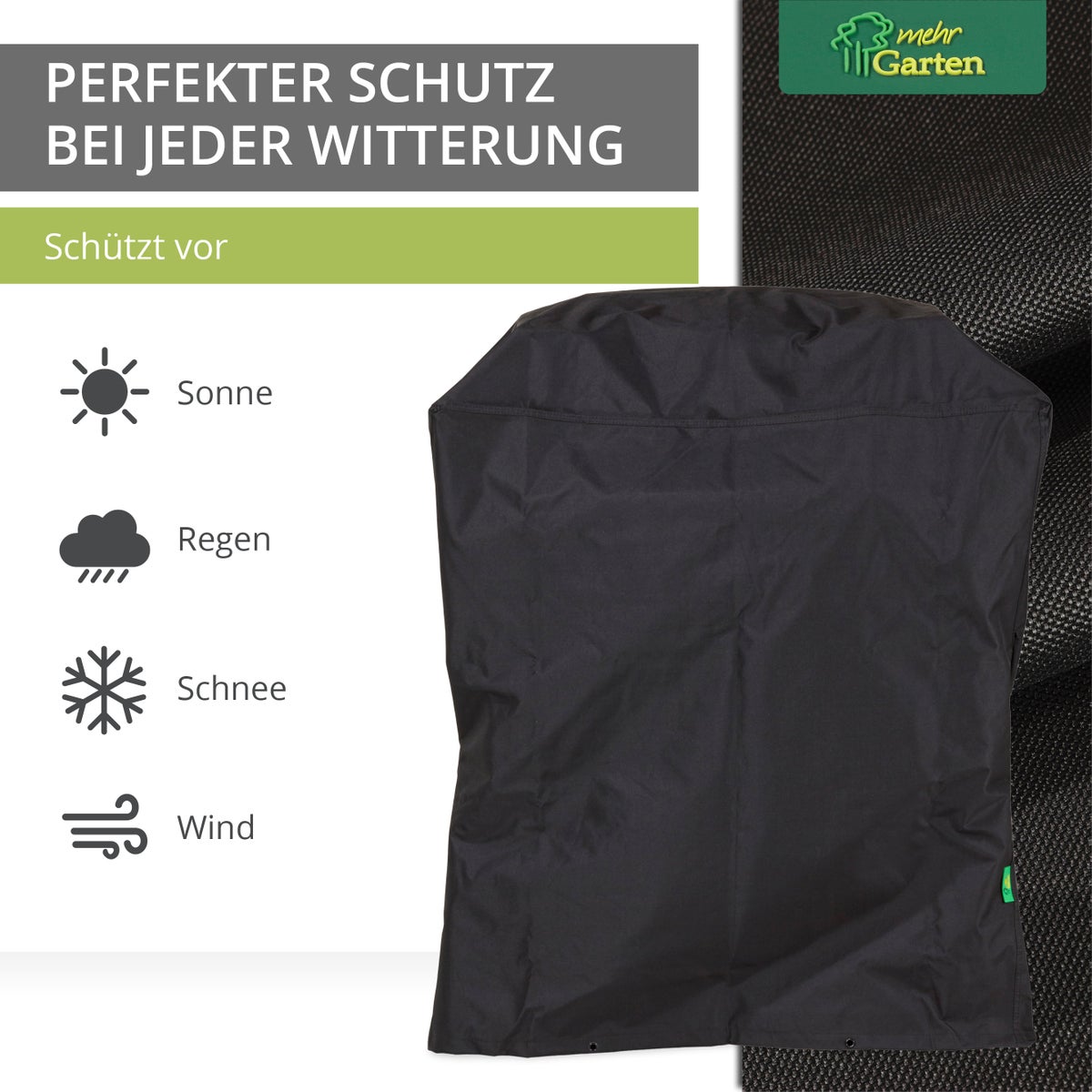 More Garden - Premium rechthoekige gasbarbecuehoes: 90(B) x 66(D) x 109(H) cm | Waterdichte en weerbestendige gasbarbecuehoes van Oxford 600D-stof | Afdekhoes voor barbecue | Zwart