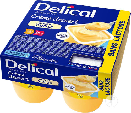Delical Crème Dessert HP-HC Sans Lactose Vanille Pots 4x125g