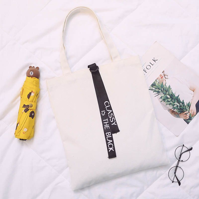Minafox - Canvas Tote Bag met Letterband