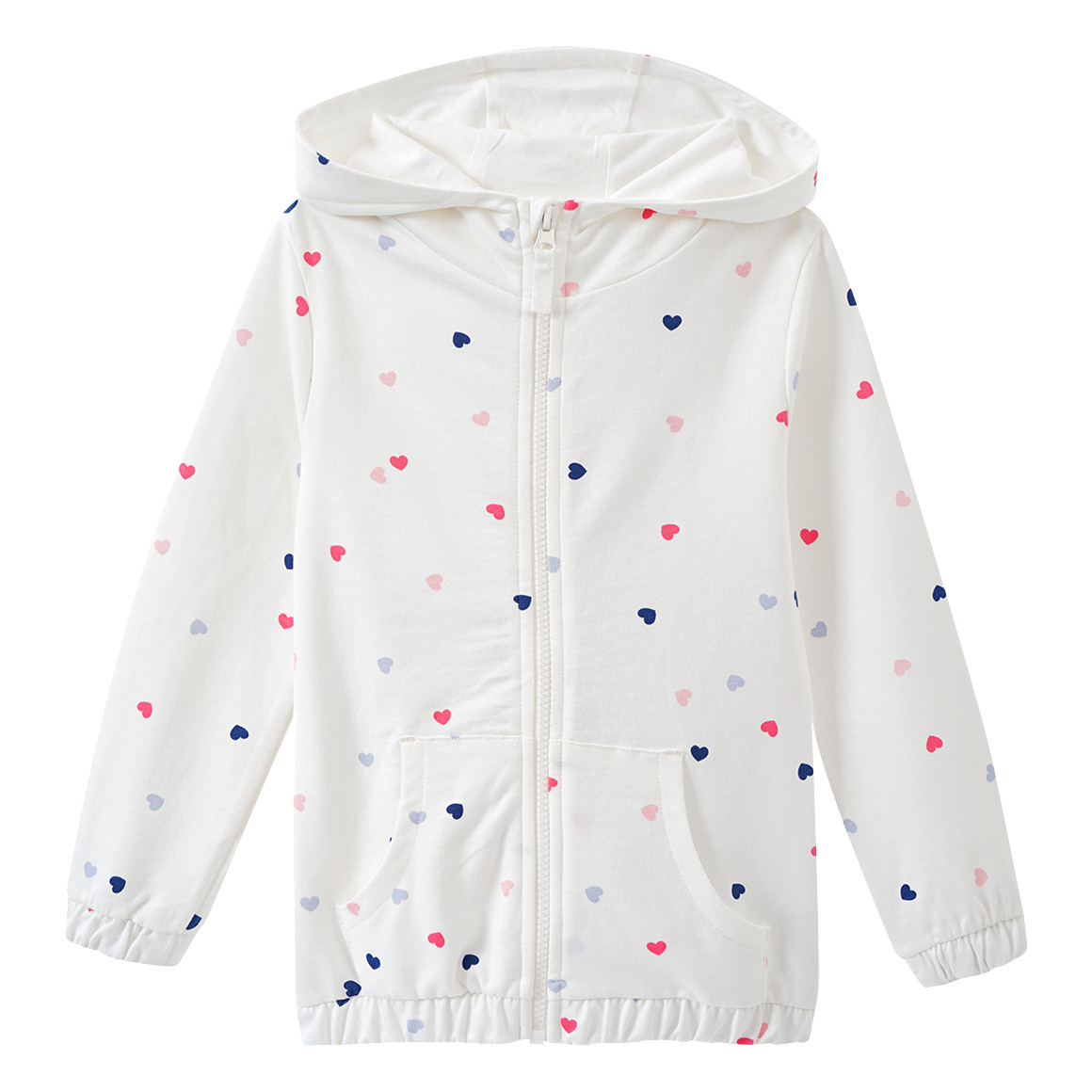 Topolino Mädchen Sweatjacke mit Herzchen-Print weiss
