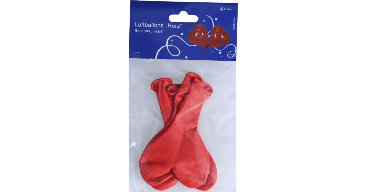 Kuwopa Ballons Herz 4er-Packung