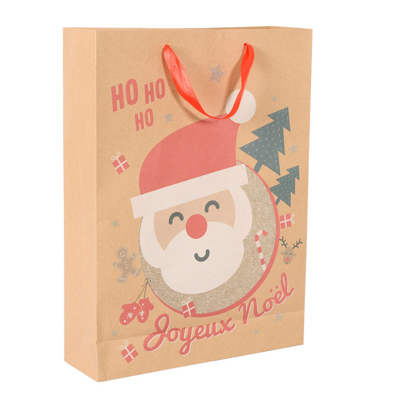 Sac cadeaux 'Tête Père Noël'