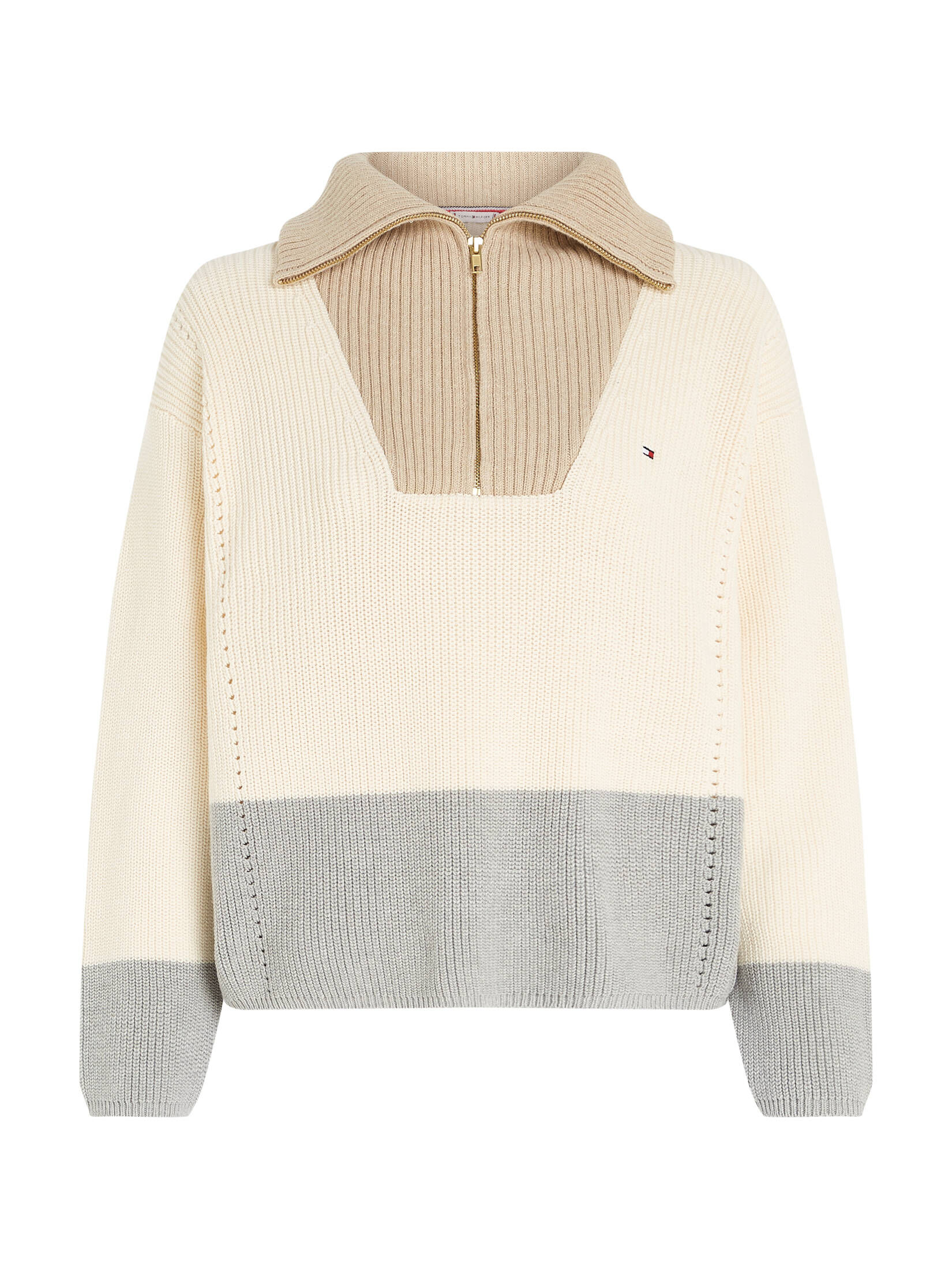 Tommy Hilfiger| Damen Troyer CO CARDI STITCH 1/2 ZIP SWT