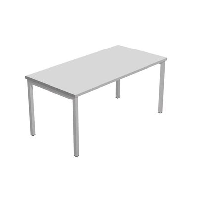 Bureau droit Trend - L140xP80 - 4 pieds métal arche - plateau gris