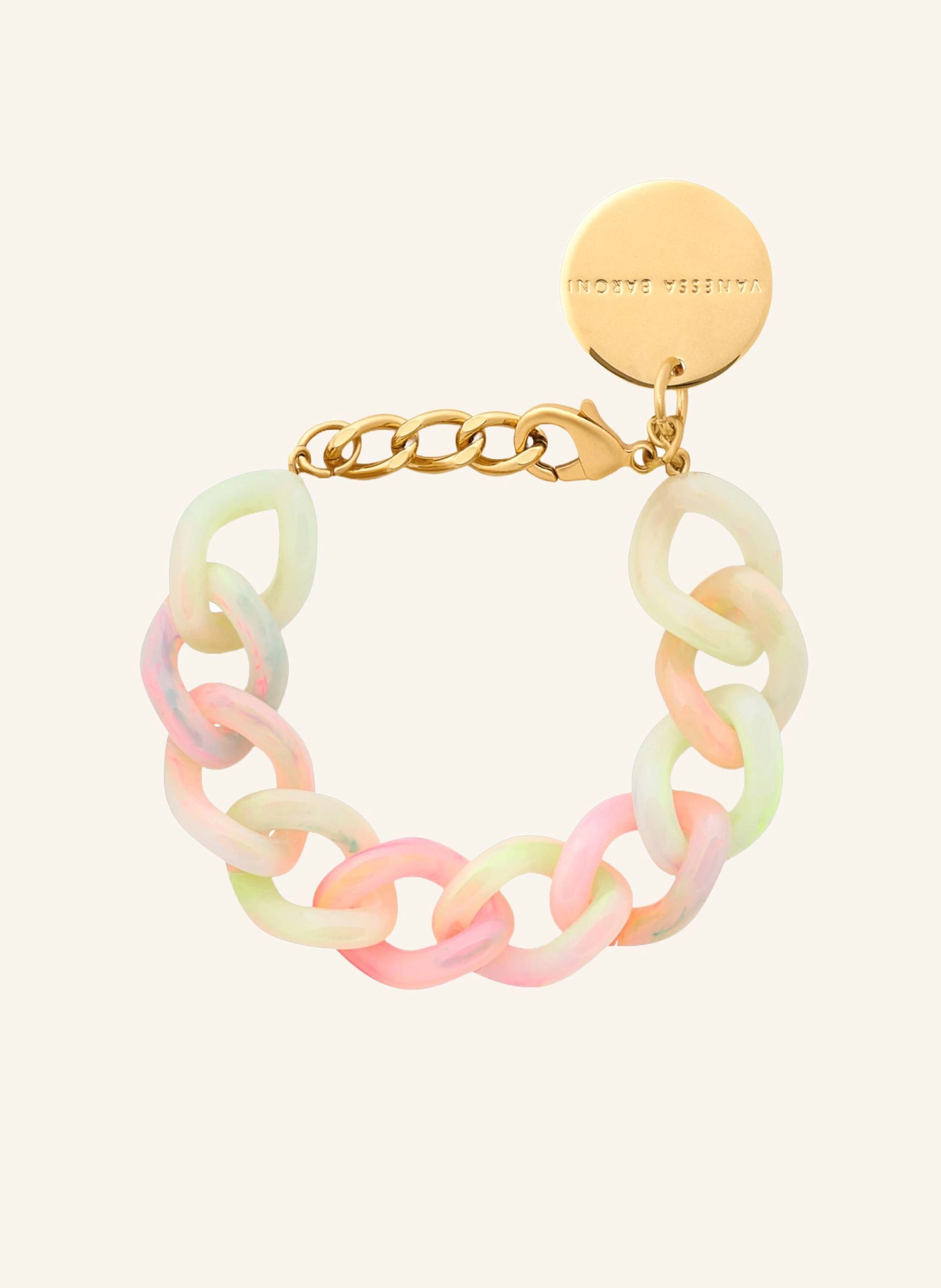 VANESSA BARONI Armband MINI FLAT CHAIN BRACELET NEON RAINBOW by GLAMBOU