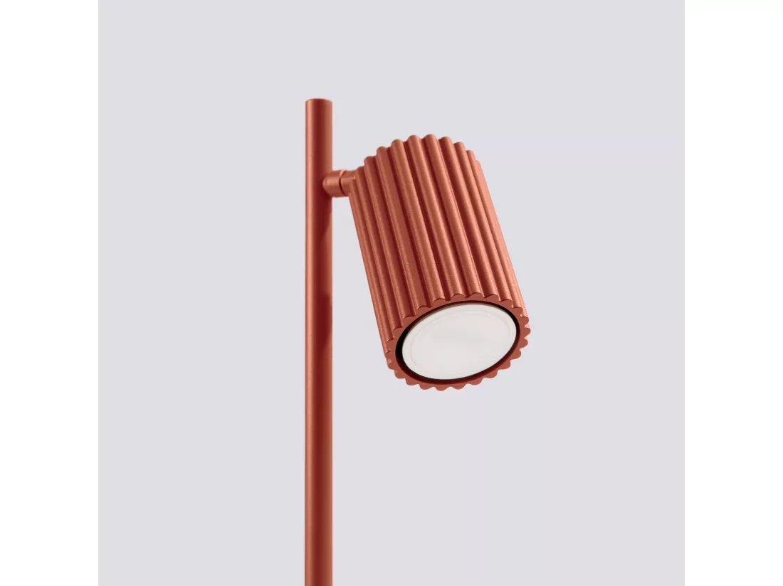 Lampe de bureau Karbon minimaliste en aluminium - 1 sources lumineuses - L.14,5 x H.43 cm - ocre rouge
