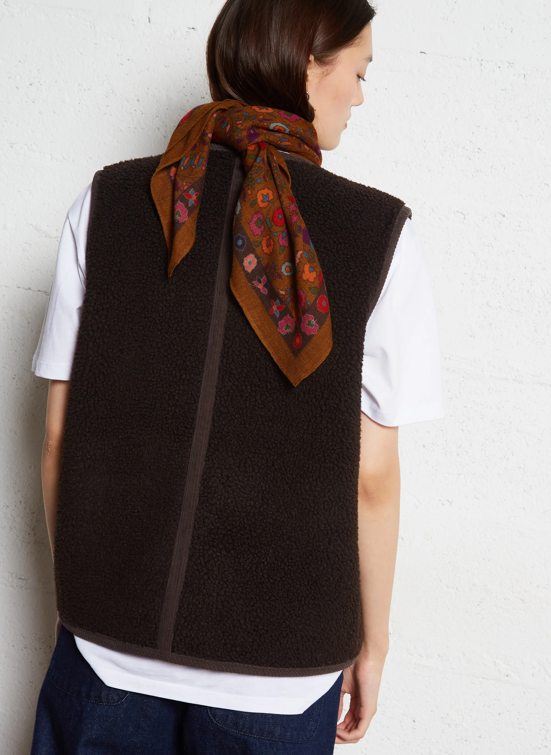 BARNEY - Veste col rond en sherpa réversible | Marron
