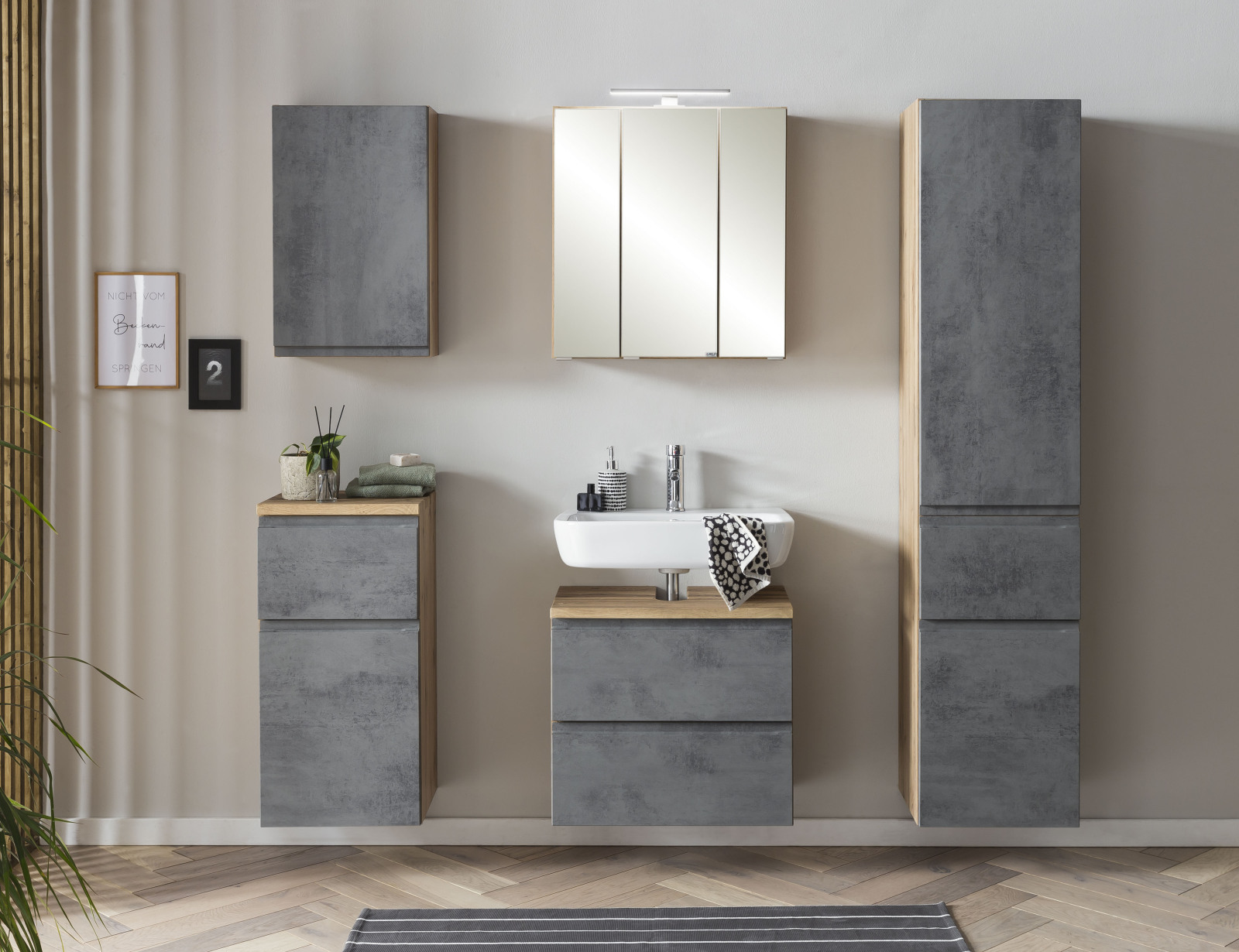Unterschrank - Wotaneiche - Oxid Beton - 40 cm