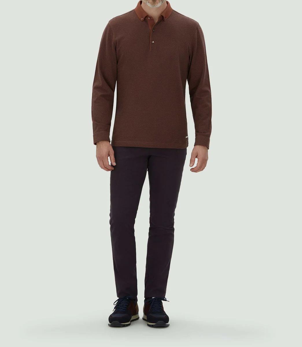 Polo jacquard camel 