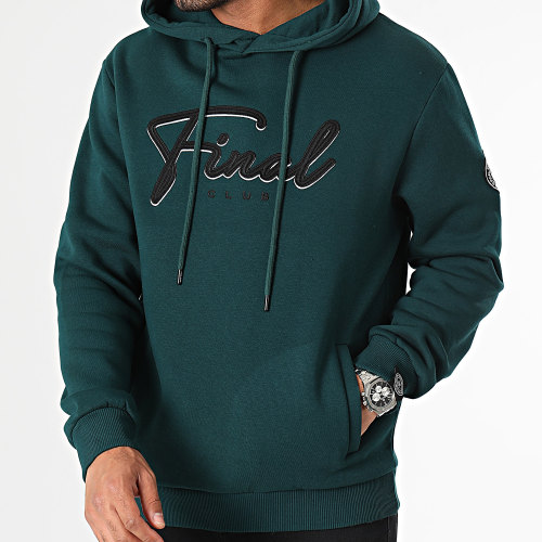Sweat Capuche Broderie Signature 1096 Vert