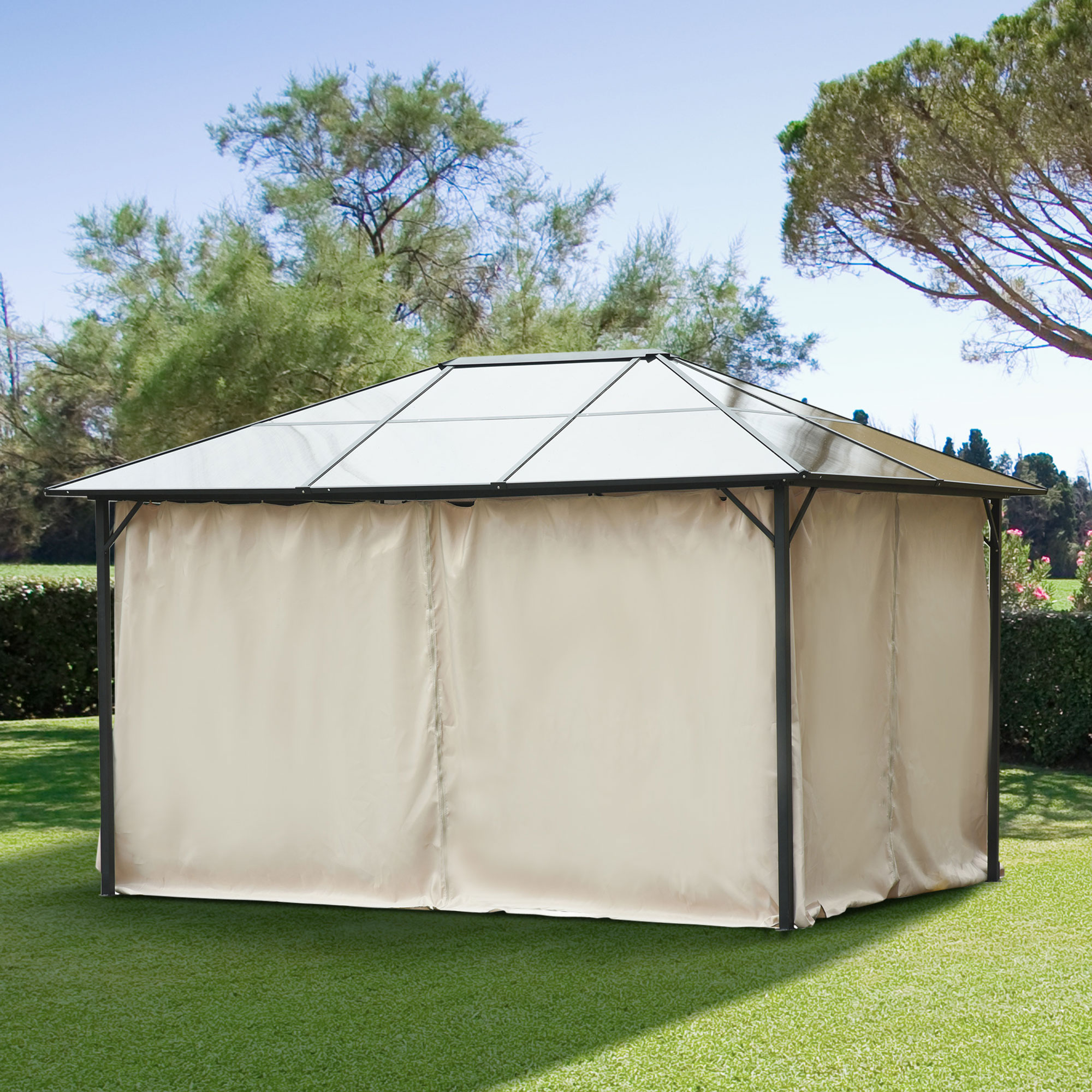 Paredes do gazebo bege Outsunny